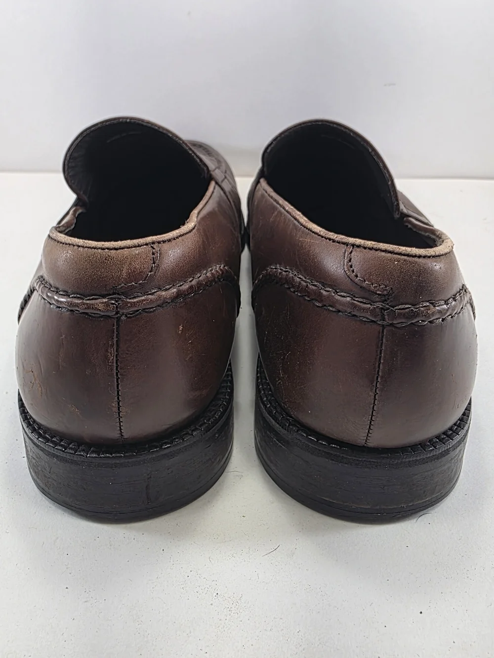 Cole Haan Men’s 12M Brown Leather Penny Loafers Moc Toe Dress Shoes